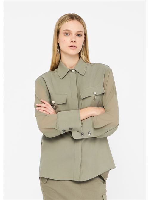 giacca overshirt in gabardina Liu Jo | CF5221T011A.X0707
